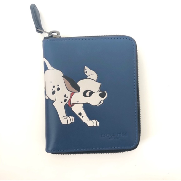 Disney X Coach Medium Zip Around Wallet Dalmatian - Picture 1 of 6